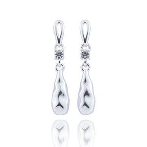 Molten Metal Droplet Silver Plated Earrings