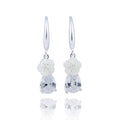 Silver Plated Mother Of Pearl Sparkle Teardrop Earrings