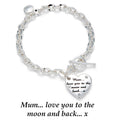 Silver Plated Mum Heart Bracelet