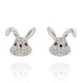 Girls Silver Plated Bunny Rabbit Earrings