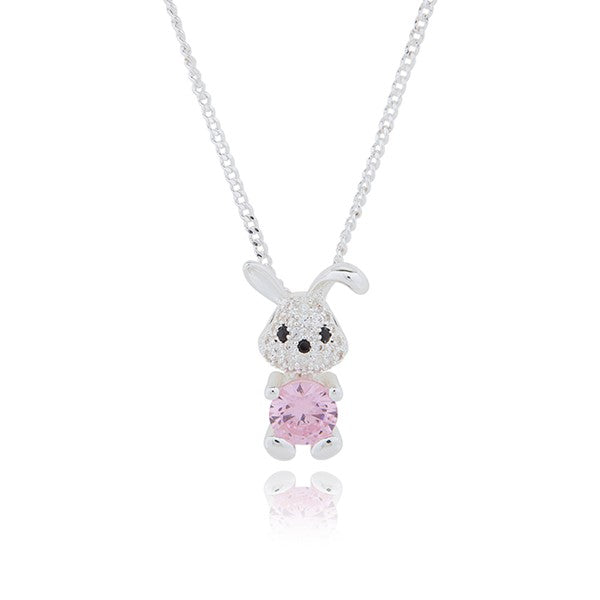 Girls Silver Plated Bunny Necklace