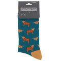 Men's Bamboo Socks - Highland Cows - Teal