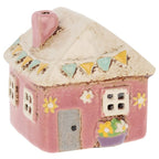 Village Pottery Garden Pink House Mini T-Light Holder