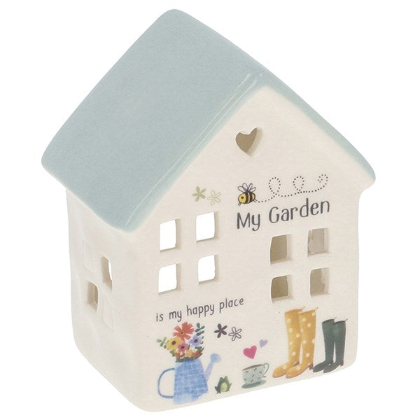 My Garden Is My Happy Place T-Light House Holder