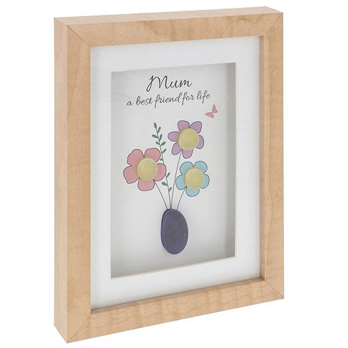 Mum A Best Friend For Life Pebble Glass Plaque