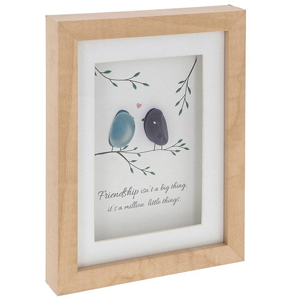 Friendship Pebble Glass Plaque