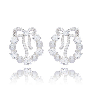 Pearl Wreath Silver Plated Earrings