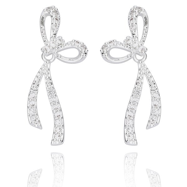 Eternal Bow Glam Bow Silver Plated Earrings