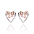 Eternal Bow Two Tone Heart Earrings