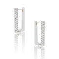 Geometric Huggie Style Silver Plated Earrings