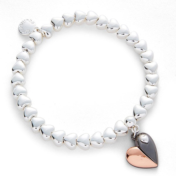 Mixed Metal Two Halves Heart Bracelet