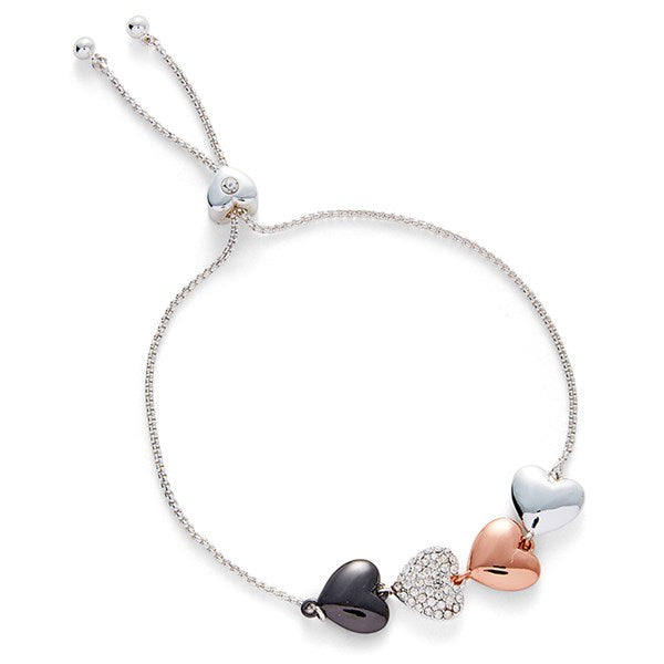 Mixed Metal Hearts Friendship Bracelet