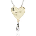 Molten Metal Two Tone Heart Drop Necklace