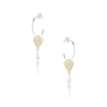 Molten Metal Two Tone Heart Drop Earrings