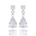Pure Elegance Glam Teardrop Silver Plated Earrings