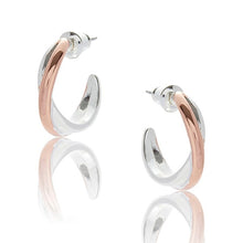 Load image into Gallery viewer, Polished Two Tone Entwined Hoop Earrings
