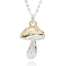 Load image into Gallery viewer, Back To Nature Two Tone Mushroom Necklace
