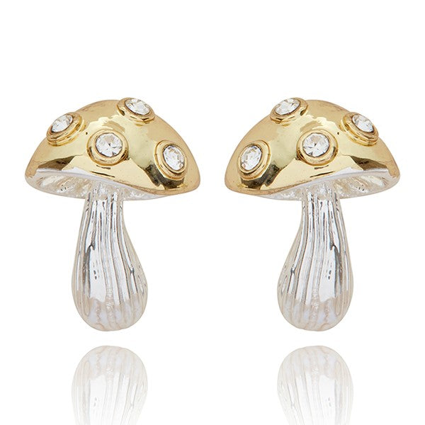 Back To Nature Two Tone Mushroom Earrings