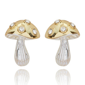 Back To Nature Two Tone Mushroom Earrings