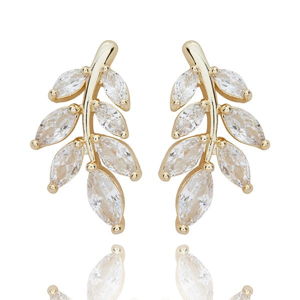 Back To Nature Delicate Leaf Gold Plated Earrings
