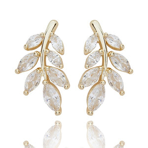 Back To Nature Delicate Leaf Gold Plated Earrings