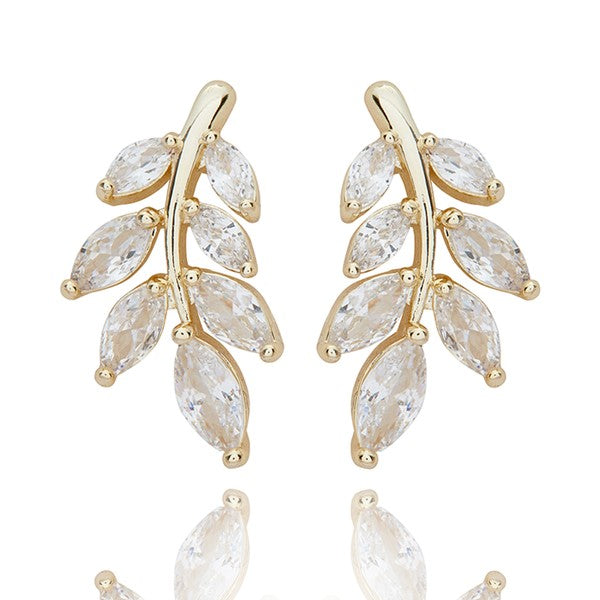 Back To Nature Delicate Leaf Gold Plated Earrings