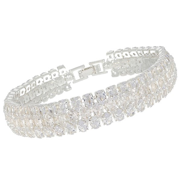 Bling Glam & Glitz Silver Plated Bracelet