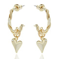 Te Amo Twist Huggie Heart Gold Plated Earrings
