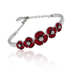 Equilibrium Silver Plated Poppy Chain Bangle
