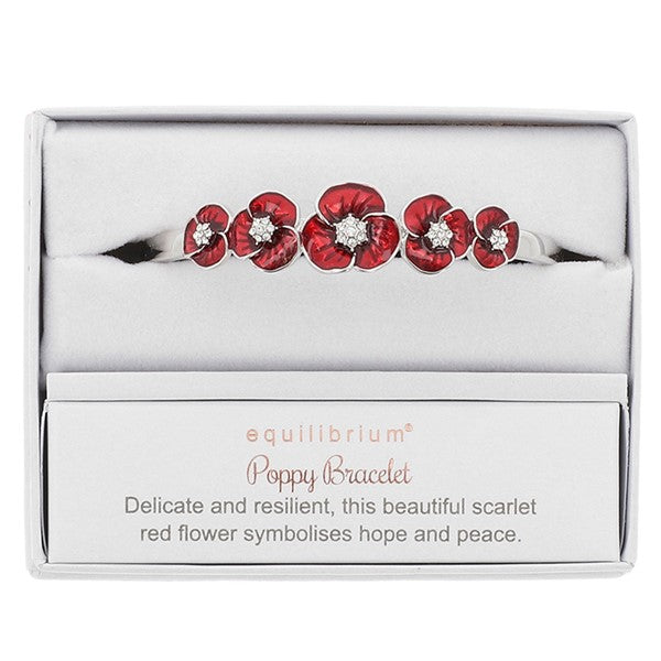 Equilibrium Silver Plated Poppy Chain Bangle