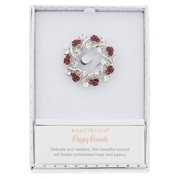 Equilibrium Silver Plated Poppy Ribbons Elegant Brooch