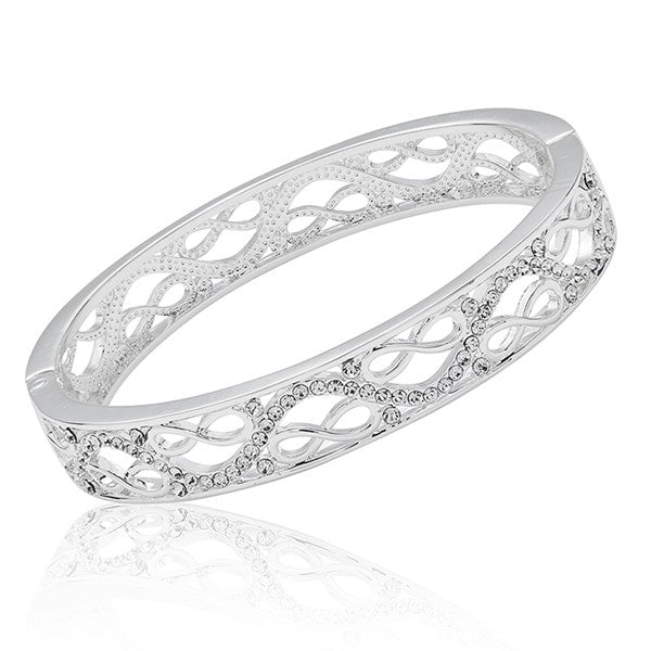 Infinity Sparkle Silver Plated Bangle