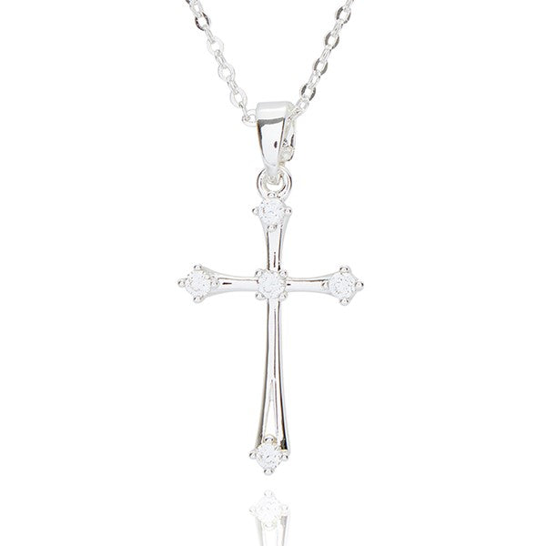 Elegant Silver Plated Cross Necklace