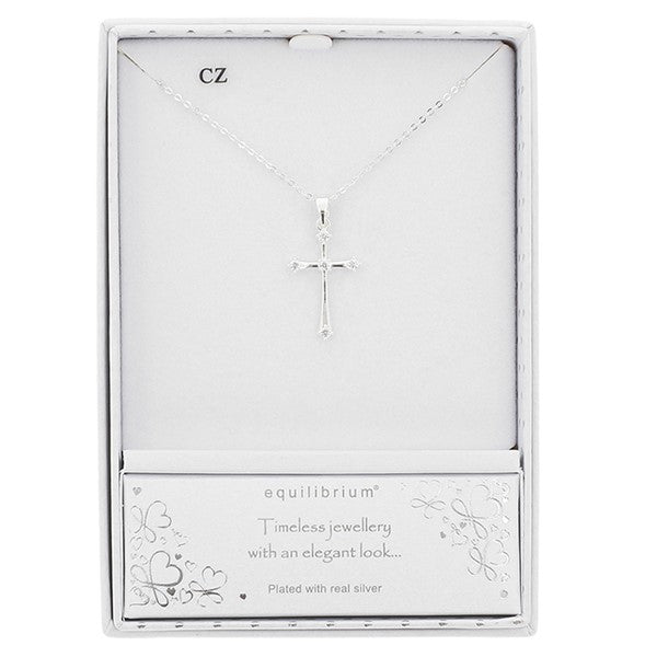 Elegant Silver Plated Cross Necklace
