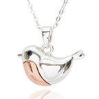 Robins Appear Two Tone Silver Plated Necklace