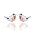 Robins Appear ~ Robin Two Tone Stud Earrings