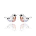 Robins Appear ~ Robin Two Tone Stud Earrings
