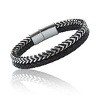 EQ For Men Double Leather Metal Bracelet