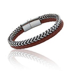 EQ For Men Double Leather Metal Bracelet