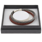EQ For Men Double Leather Metal Bracelet