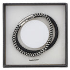 EQ For Men Double Leather Metal Bracelet