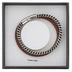 EQ For Men Double Leather Metal Bracelet