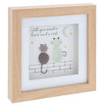 Love Cat Square Pebble Glass Plaque