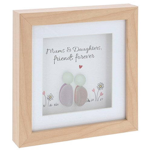 Mums & Daughters Friends Forever Square Pebble Glass Plaque