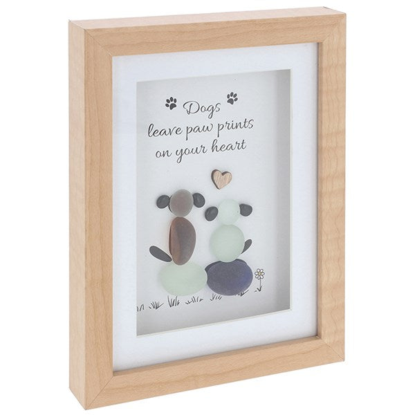 Dog Love Pebble Glass Plaque