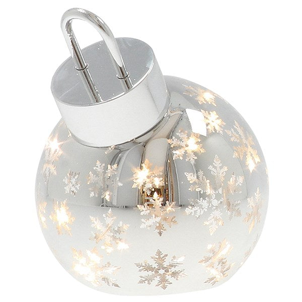 Bright Christmas LED Bauble Silver Small