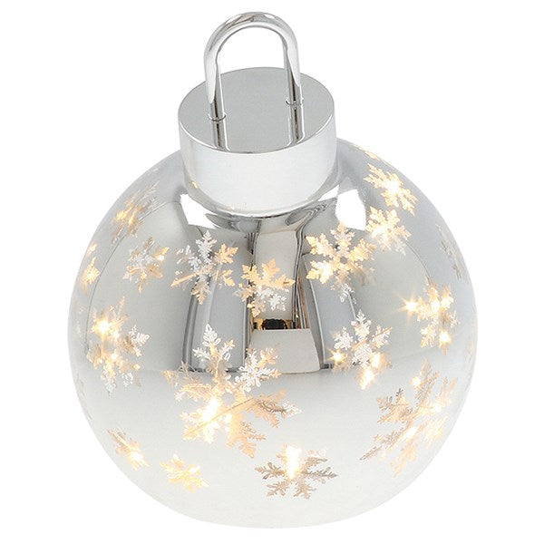 Bright Christmas LED Bauble Silver Large