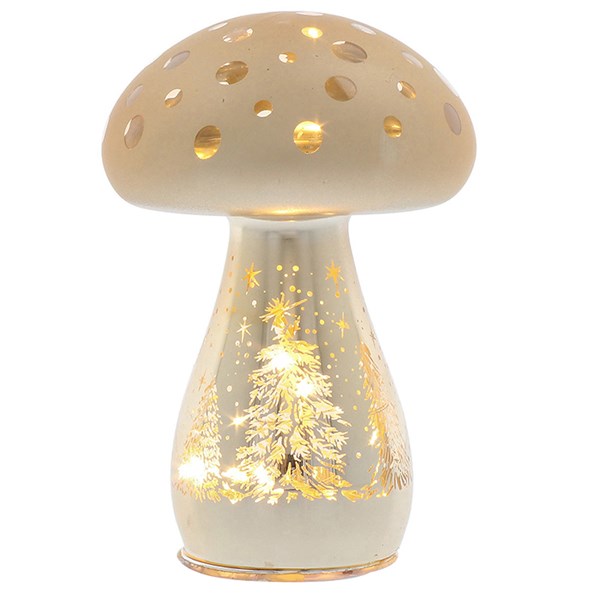 Magical Christmas LED Mushroom Small Gold