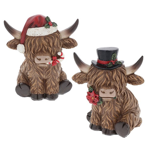 Festive Highland Cows - Candycane & Poinsettia