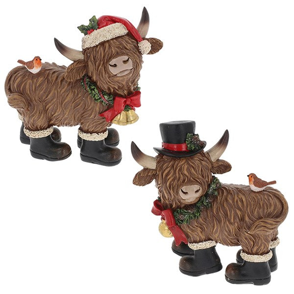Festive Highland Cows